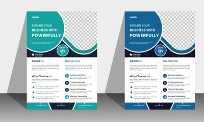 Professional business flyer template with two colors variation.