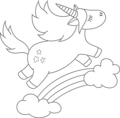 Cartoon Unicorn Vector Graphic