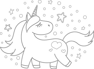 Cartoon Unicorn Vector Graphic