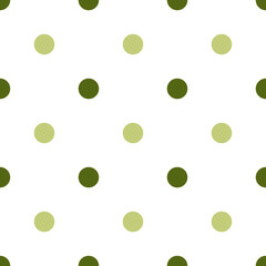 Green and White Large Polka Dots Pattern Repeat Background