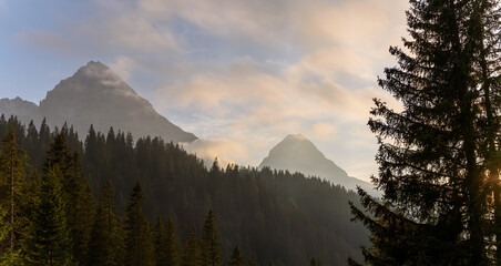 sunrise in the mountains