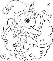 Obraz premium Cartoon Unicorn Vector Graphic