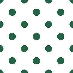 Green and White Large Polka Dots Pattern Repeat Background