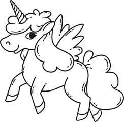 Cartoon Unicorn Vector Graphic