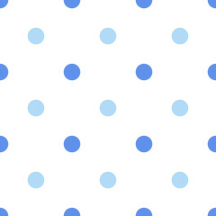 Blue and White Large Polka Dots Pattern Repeat Background