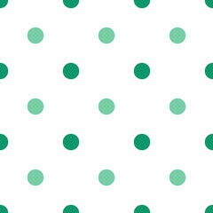 Green and White Large Polka Dots Pattern Repeat Background