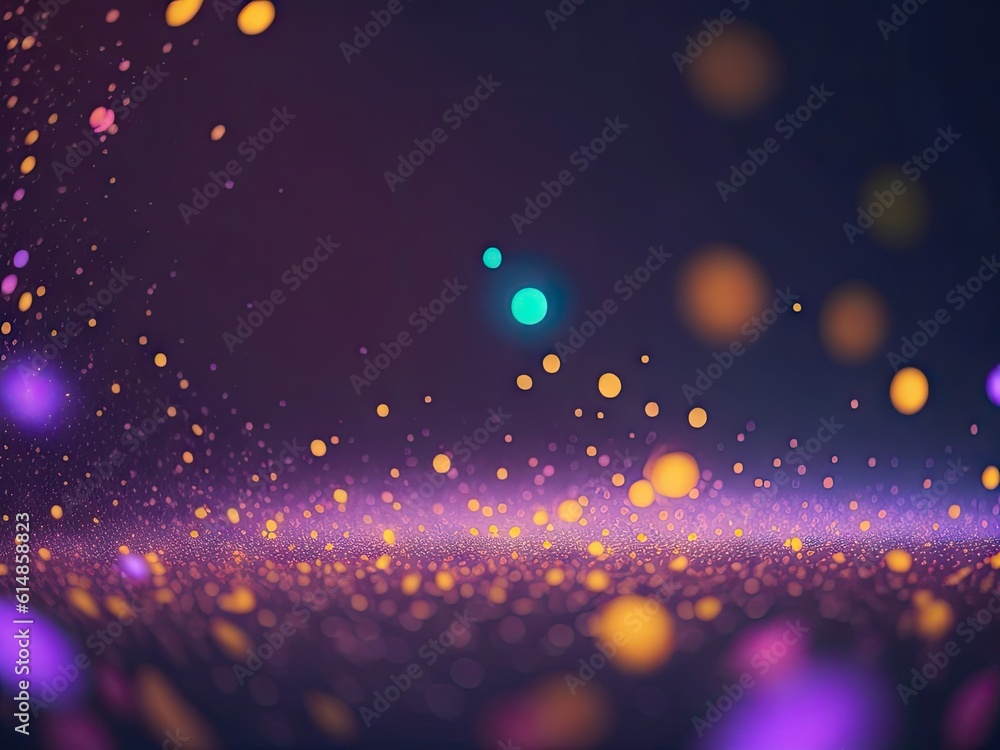 Aufkleber magical neon background with bokeh and tiny. ai generative