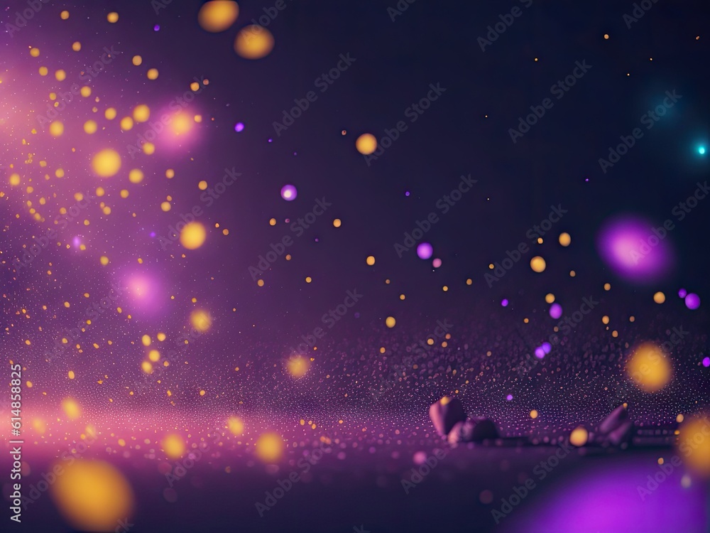 Aufkleber magical neon background with bokeh and tiny. ai generative