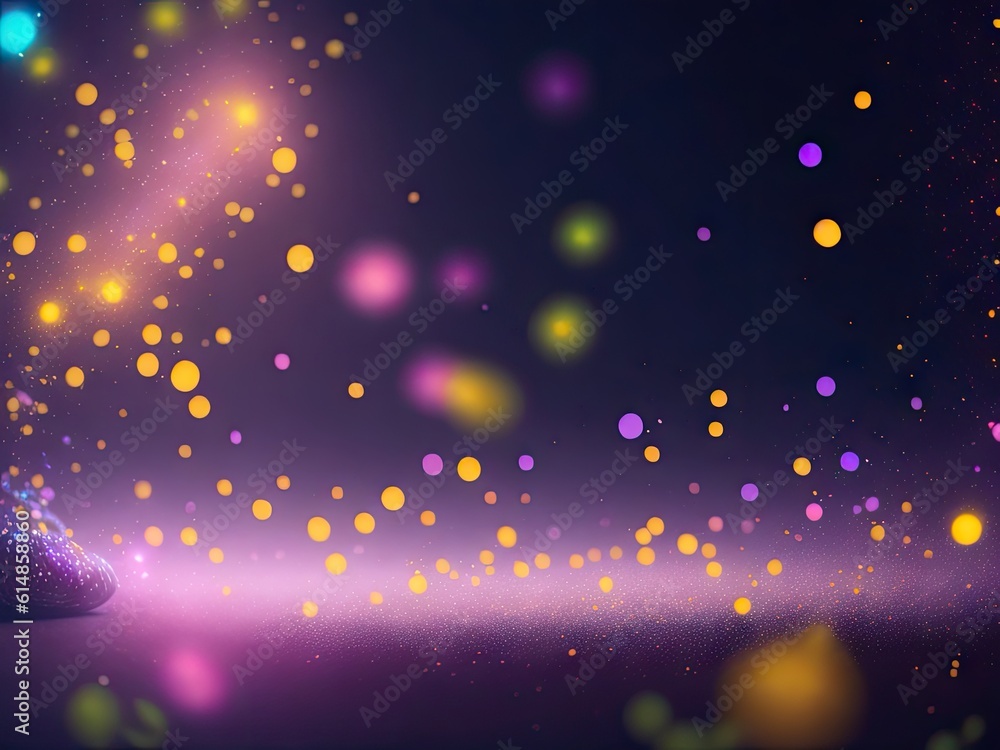 Aufkleber magical neon background with bokeh and tiny. ai generative