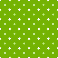 Green and White Large Polka Dots Pattern Repeat Background