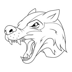 Badger. Vector illustration of a sketch wild animal. Angry brock