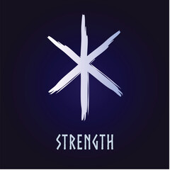 Hand drown full editable norse symbol for strength.
