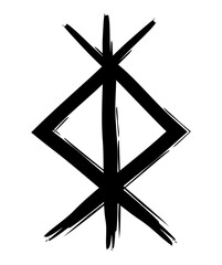 Hand drown full editable norse symbol for protection.