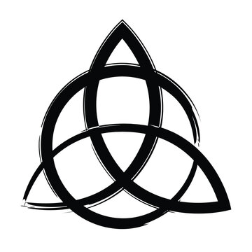 Hand drawn full editable norse triquetra which is mythological symbol.