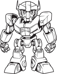 Coloring Book Page with Autobot , Coloring page outline of a cute Autobot , Vector
