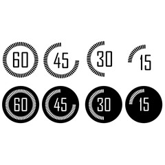 Countdown icon vector set. Passage of time illustration sign collection. Clock symbol.