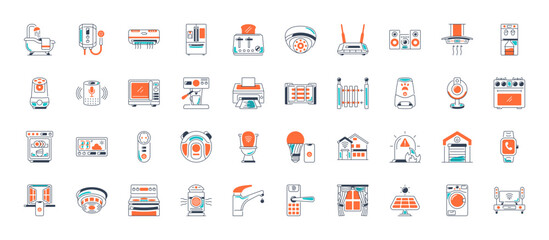 Smart home icon set. Collection of smart house with automation control system vector illustration. Technology concept.
