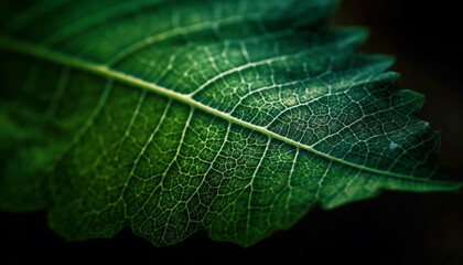 The leaf vein symmetry and vibrant green color exude freshness generated by AI