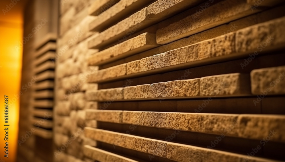 Poster rough brick wall with textured effect adds grunge to architecture generated by ai