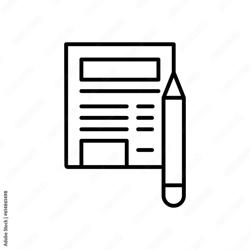 Poster edit icon vector. redact illustration sign. write symbol. document logo.