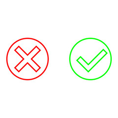 Ok vector icon set. Check mark illustration sign collection. Yes and no symbol or logo.