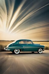 Fototapeta na wymiar Classic designs of vintage cars