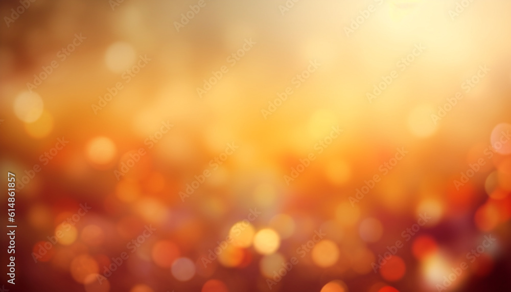 Poster Vibrant sunset backdrop with multi colored circles and glowing patterns generated by AI