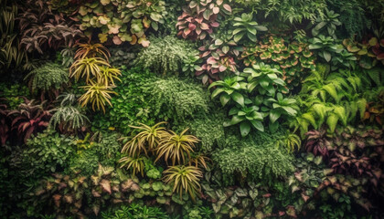 Vibrant green leaves adorn the tropical rainforest in summer generated by AI