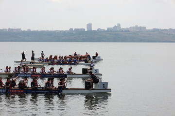 Canoe Rowing Competition held in Istanbul Küçükçekmece Lake