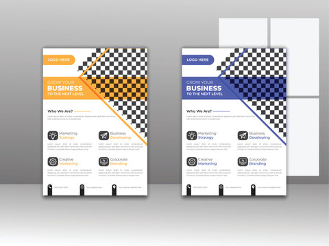 Modern business flyer design. Two flyer design template. Business flyer layout. Creative and clean two business poster Template.