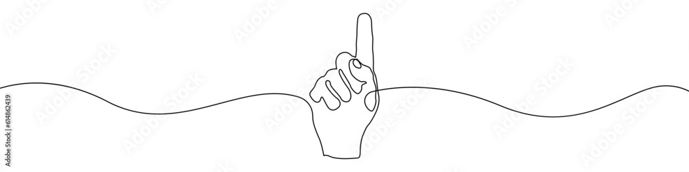 Poster hand sign icon line continuous drawing vector. one line fingers icon vector background. forefinger i