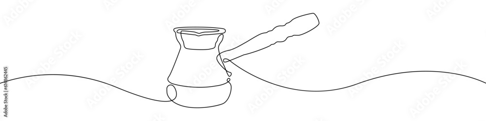 Poster turk for coffee icon line continuous drawing vector. one line coffee machine icon vector background.
