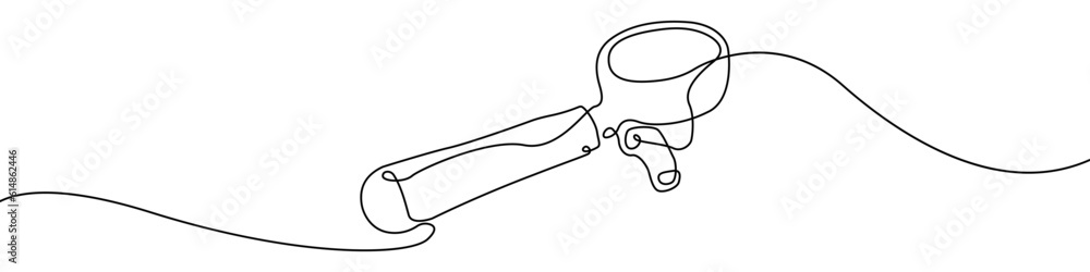 Poster holder icon line continuous drawing vector. one line holder for a coffee machine icon vector backgro