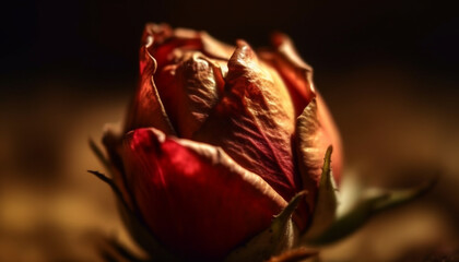 Vibrant tulip blossom showcases beauty in nature delicate fragility generated by AI