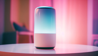 Modern medicine design illuminates healthcare equipment in abstract reflection generated by AI