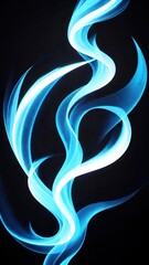 Fototapeta na wymiar Blue flames of a gas stove on a black background. close-up. abstract illustration