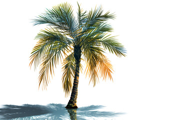 Obraz premium palm tree or leaf illustration isolated on white generative ai
