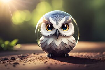 owl in the night sky generated by Ai