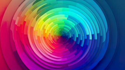Random shapes in gradient colors. Background in swirls with complementary colors. Wallpaper in smooth gradient colors. Realistic 3D illustration. Generative AI