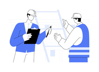 Meeting with supervisor abstract concept vector illustration.