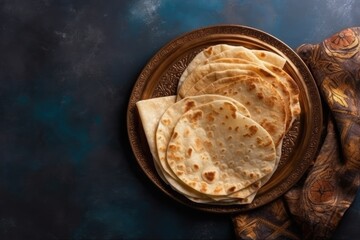 Arabic bread. Flat pita bread. Generative AI - obrazy, fototapety, plakaty
