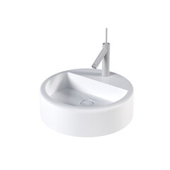 Washbasin isolated on white background, sink, 3D illustration, cg render