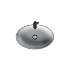 Washbasin isolated on transparent background, sink, 3D illustration, cg render

