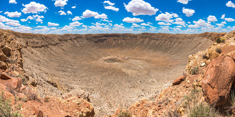 Meteor Crater in the desert of Arizona, Famous Tourist Attraction and Geological Site