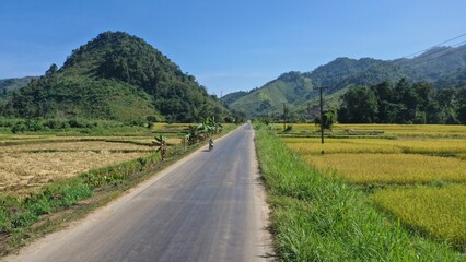 Fototapeta na wymiar Country road on the way to Luang Prabang Laos