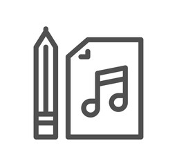 Music related icon outline and linear vector.