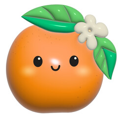 cute orange 3d cartoon