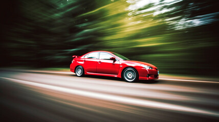 Fototapeta na wymiar Professional photography of the car with fast shutter speed, the movement of the car at speed