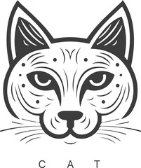 Modern abstract vector cat logo template