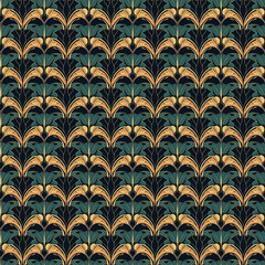 Seamless Art Deco, pattern, created with AI Generative Technology